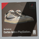 The PS1-inspired box art for Travis Scott’s PlayStation Dunk Lows